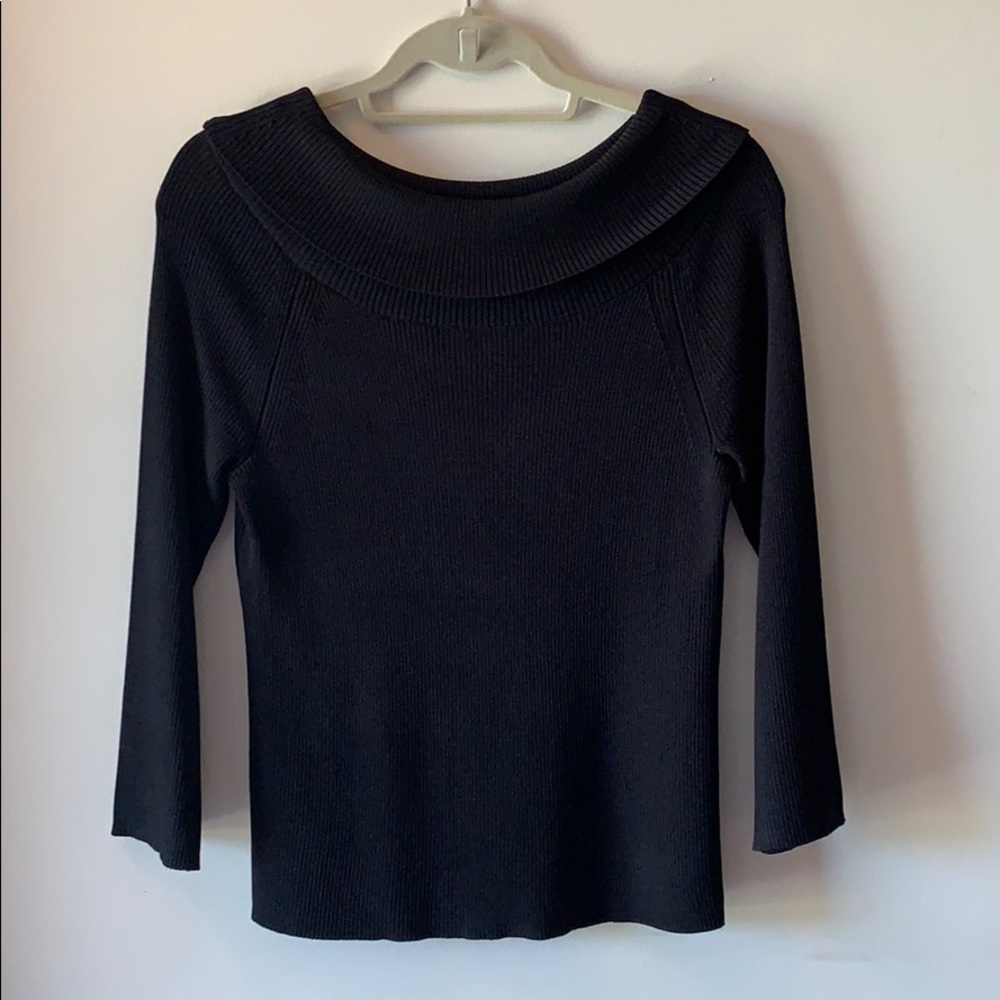 Talbots Black Boat Neck Size L NWT